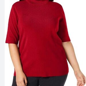 Sag‎ Harbor Vibrant Red Cowl Neck Sweater zs 1X